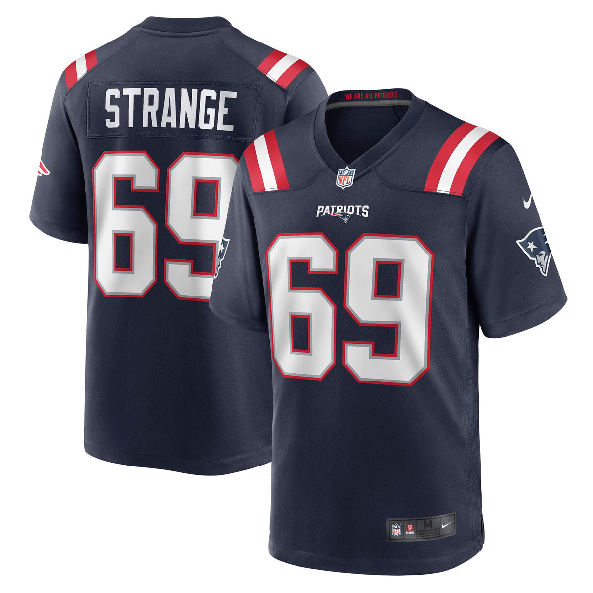 Cole Strange New England Patriots navy jersey
