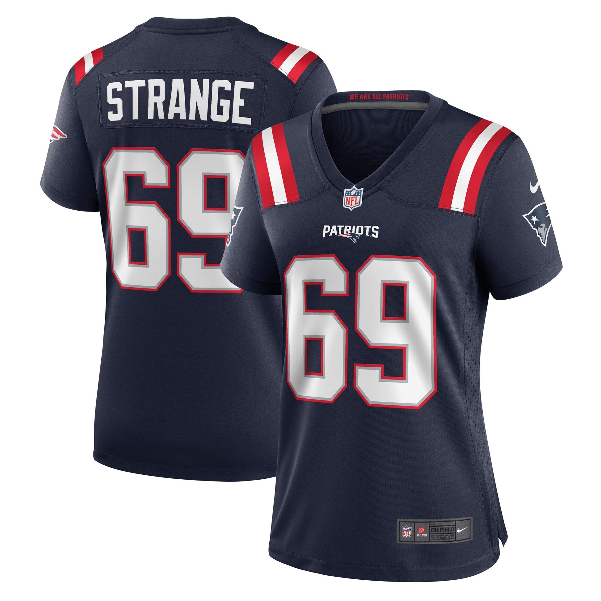 Cole Strange New England Patriots navy Game jersey