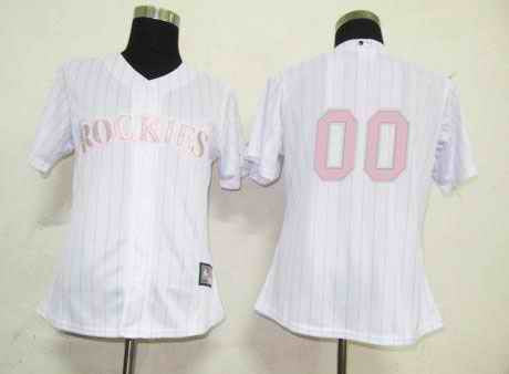 Blank White Colorado Rockies pink jersey