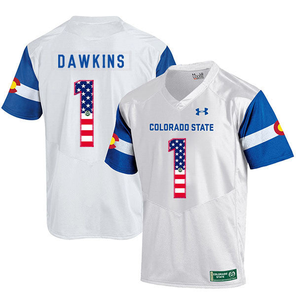 Dalyn Dawkins Colorado State Rams white jersey