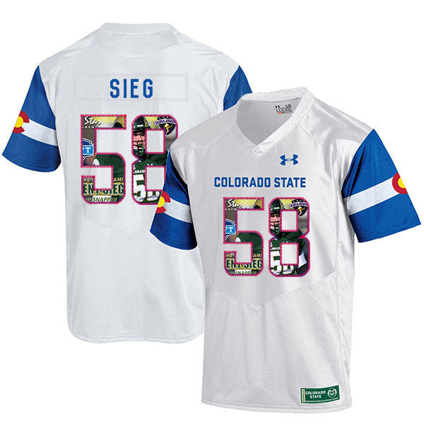 Trent Sieg Colorado State Rams white Fashion jersey