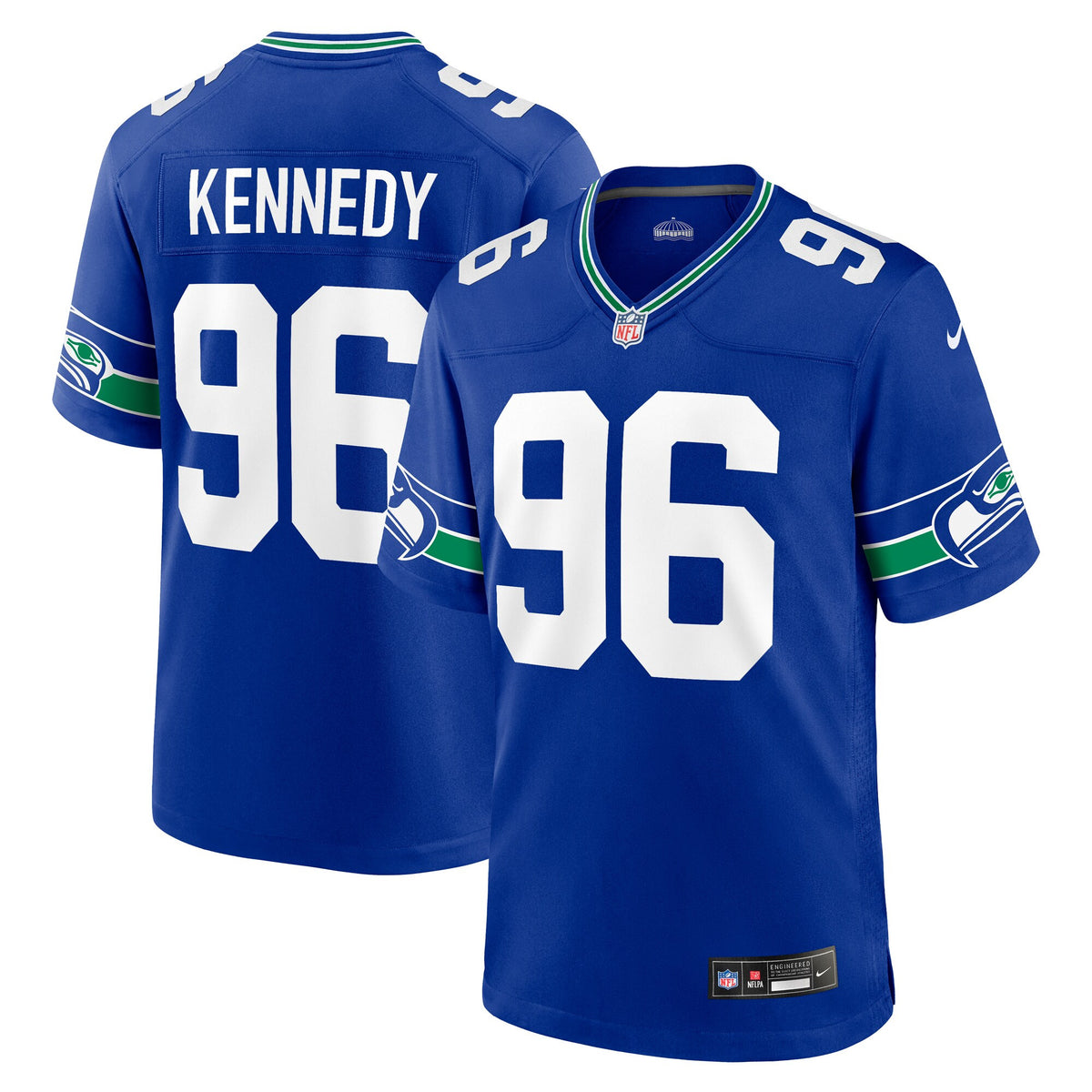 Cortez Kennedy Seattle Seahawks royal Throwback jersey