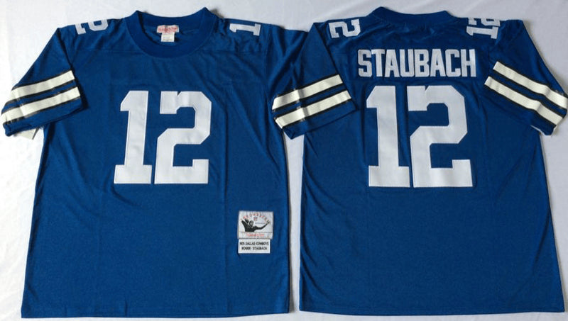 Roger Staubach Dallas Cowboys blue Throwback jersey