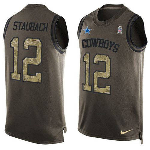 Roger Staubach Dallas Cowboys green Salute To Service jersey