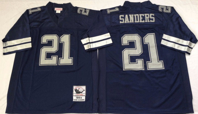 Deion Sanders Dallas Cowboys navy Throwback jersey