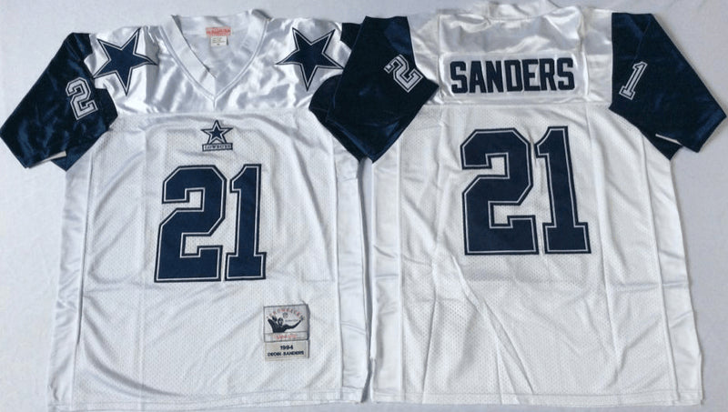 Deion Sanders Dallas Cowboys white Throwback jersey