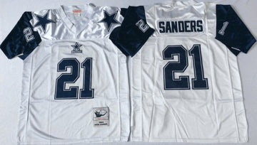 Deion Sanders Dallas Cowboys white Throwback jersey