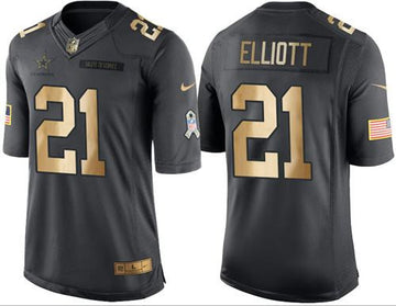 Ezekiel Elliott Dallas Cowboys black Salute To Service jersey