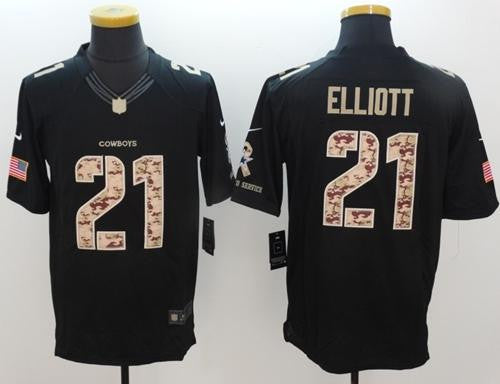 Ezekiel Elliott Dallas Cowboys black Salute To Service jersey