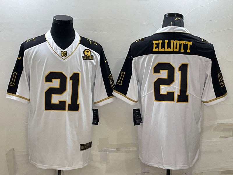 Ezekiel Elliott Dallas Cowboys white Color Rush jersey