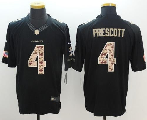 Dak Prescott Dallas Cowboys black Salute To Service jersey
