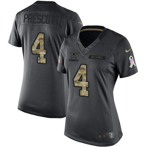 Dak Prescott Dallas Cowboys black Salute To Service jersey