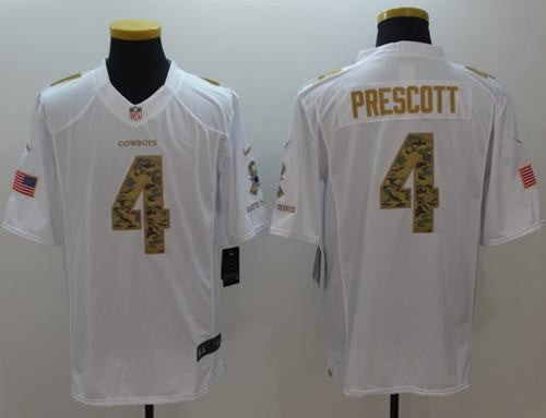 Dak Prescott Dallas Cowboys white Salute To Service jersey