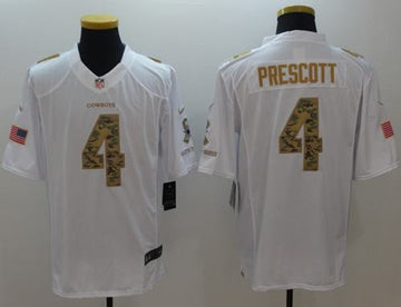 Dak Prescott Dallas Cowboys white Salute To Service jersey