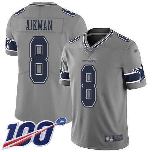Troy Aikman Dallas Cowboys gray Inverted Legend jersey