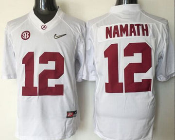 Joe Namath Alabama Crimson Tide white jersey