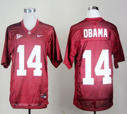 Barack Obama Alabama Crimson Tide red jersey