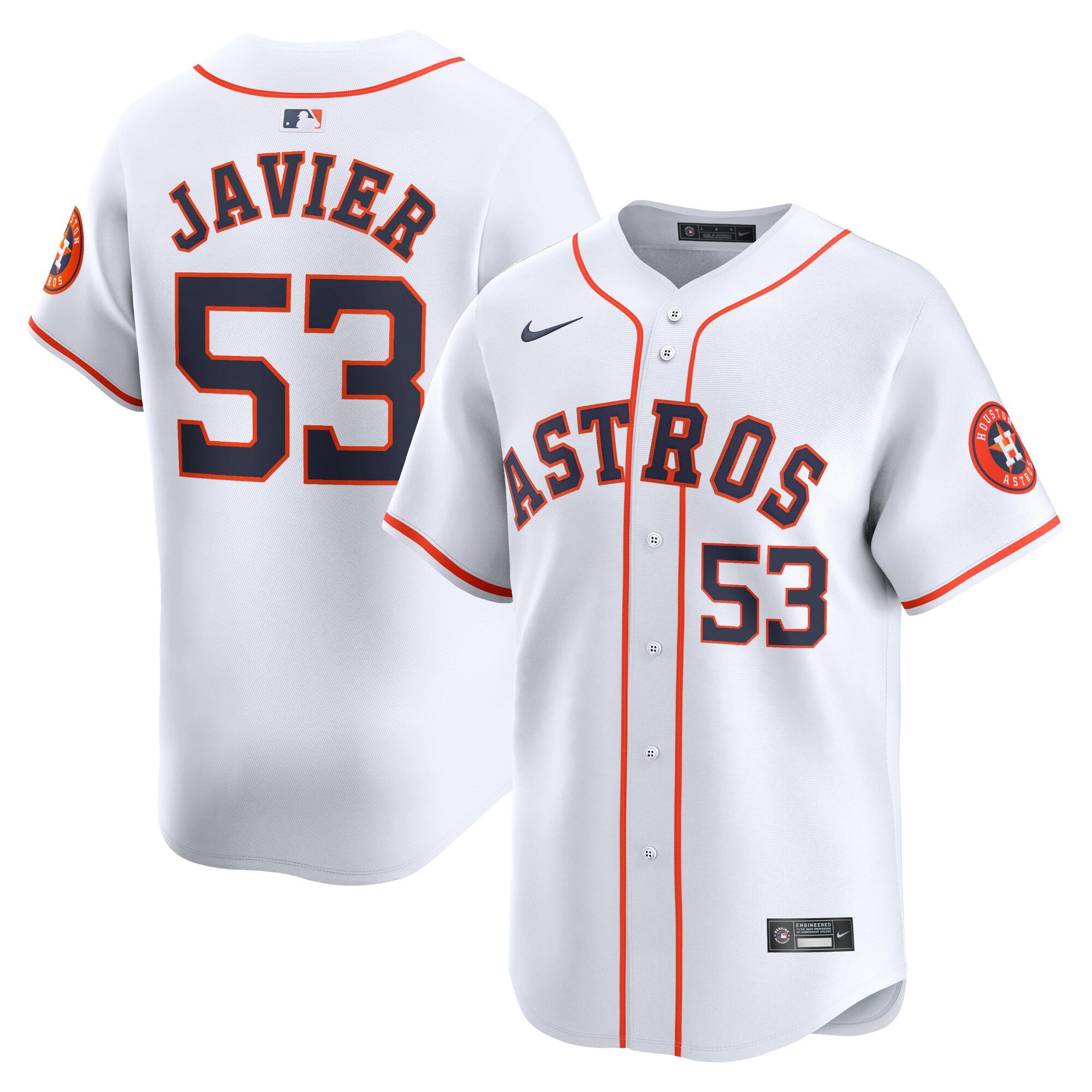 Cristian Javier Houston Astros white Limited jersey