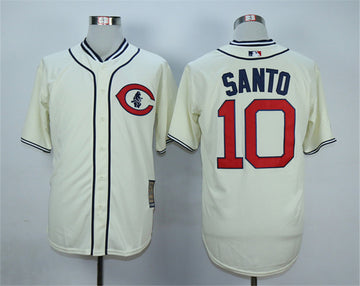 Ron Santo Chicago Cubs cream jersey