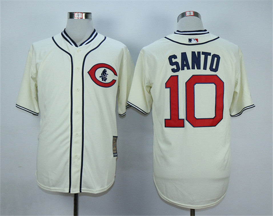 Ron Santo Chicago Cubs cream jersey