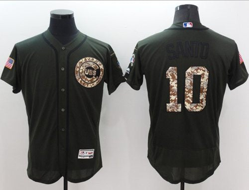 Ron Santo Chicago Cubs green Salute To Service jersey