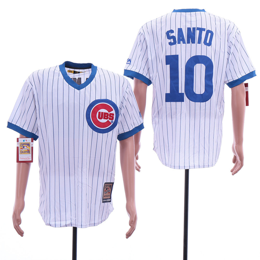 Ron Santo Chicago Cubs white Cooperstown jersey