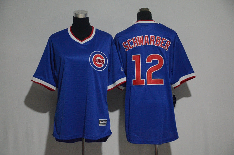 Kyle Schwarber Chicago Cubs blue Cooperstown jersey