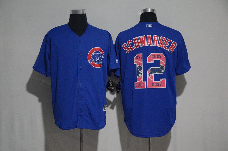 Kyle Schwarber Chicago Cubs blue jersey