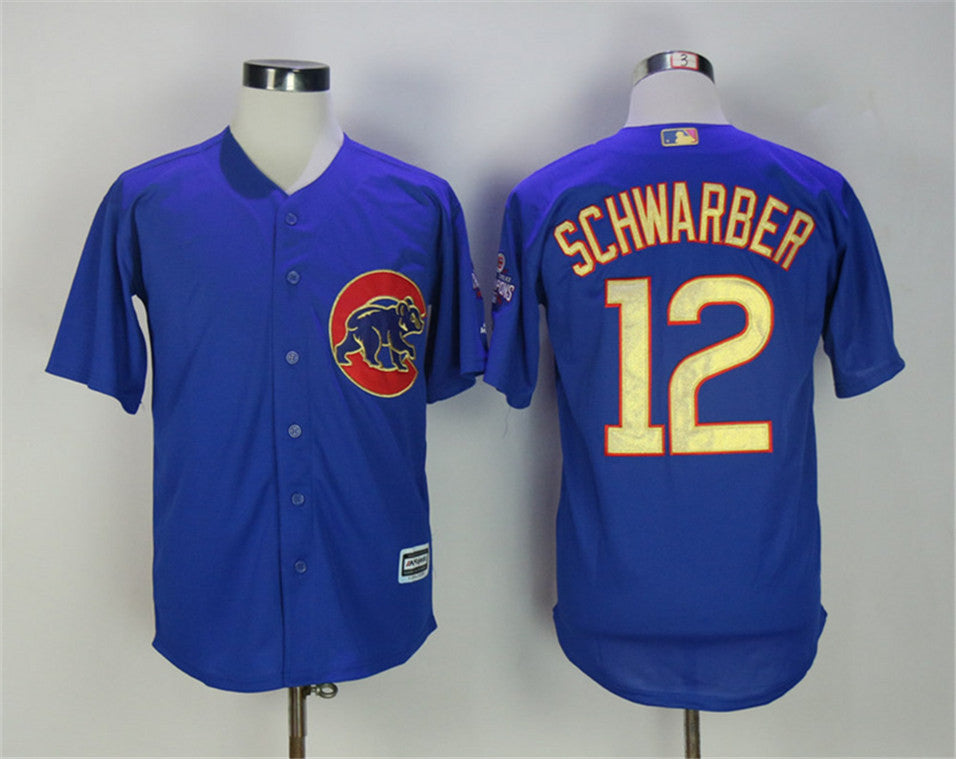 Kyle Schwarber Chicago Cubs blue jersey