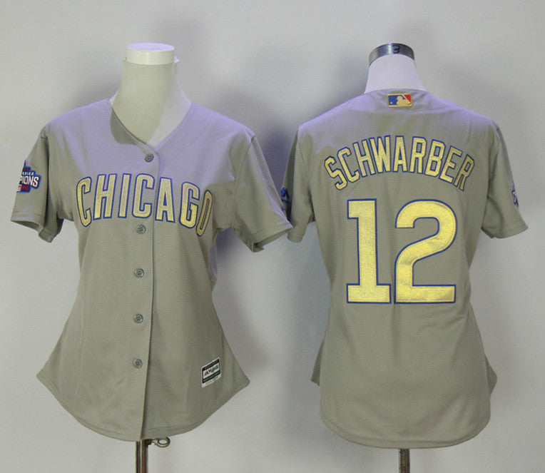 Kyle Schwarber Chicago Cubs gray jersey