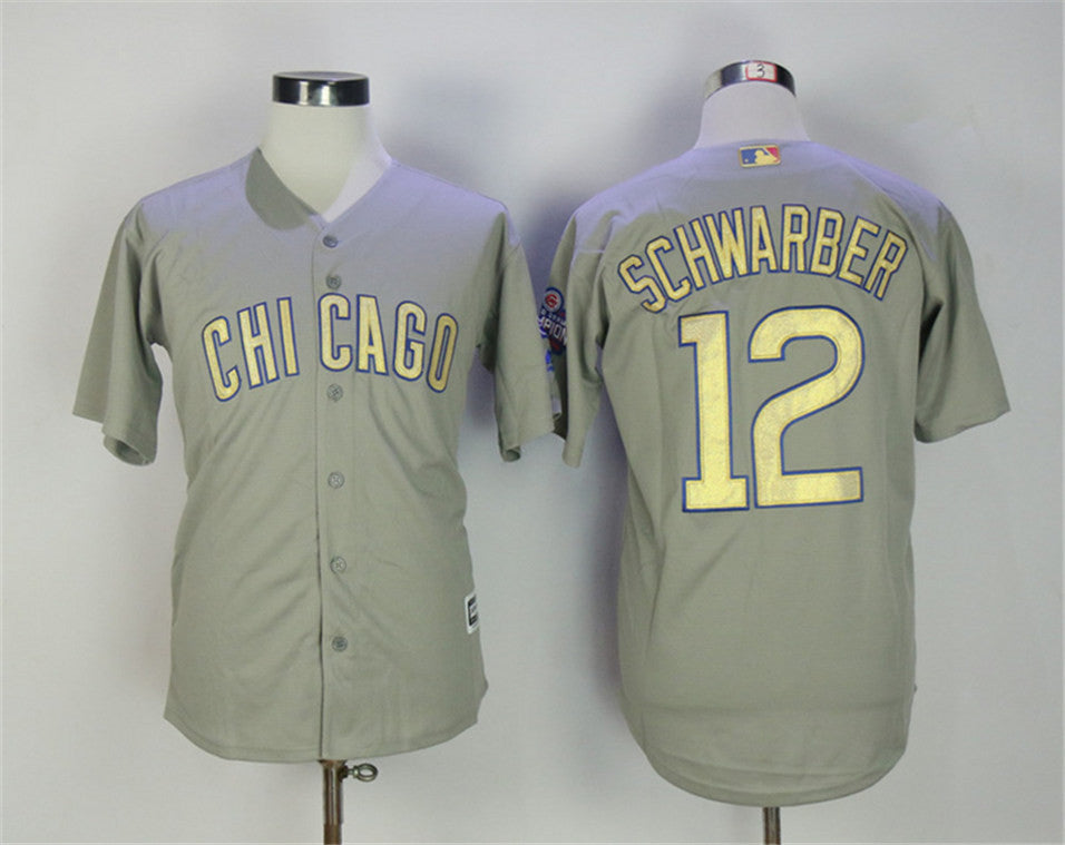 Kyle Schwarber Chicago Cubs gray jersey