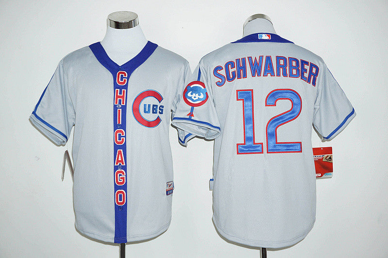 Kyle Schwarber Chicago Cubs grey Cooperstown jersey