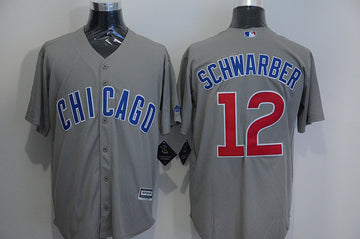 Kyle Schwarber Chicago Cubs grey jersey