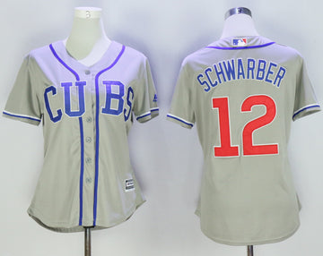 Kyle Schwarber Chicago Cubs grey jersey
