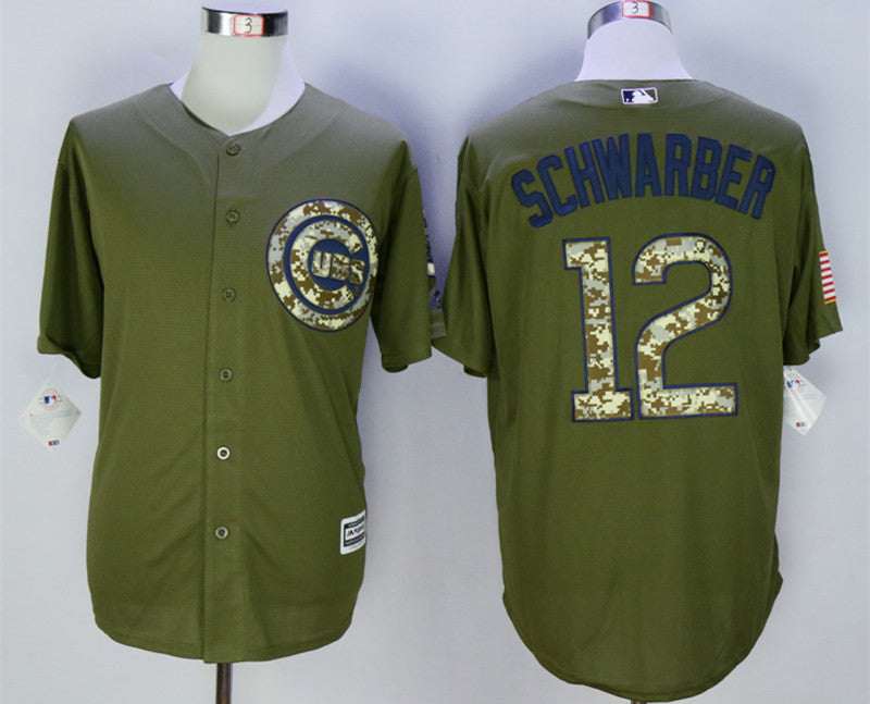 Kyle Schwarber Chicago Cubs olive jersey