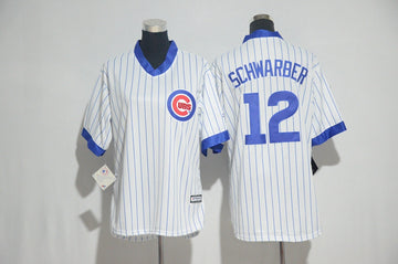 Kyle Schwarber Chicago Cubs white Cooperstown jersey