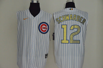 Kyle Schwarber Chicago Cubs white jersey
