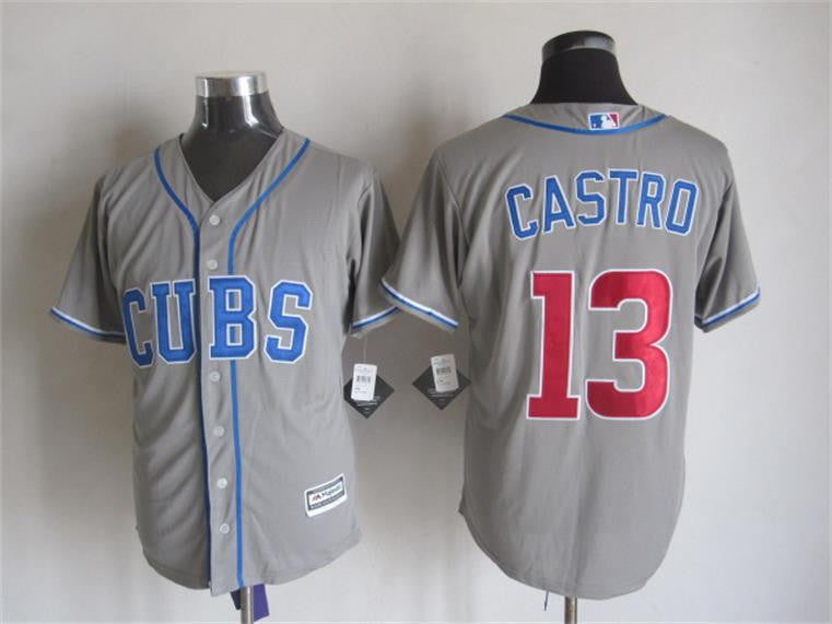 Starlin Castro Chicago Cubs grey jersey