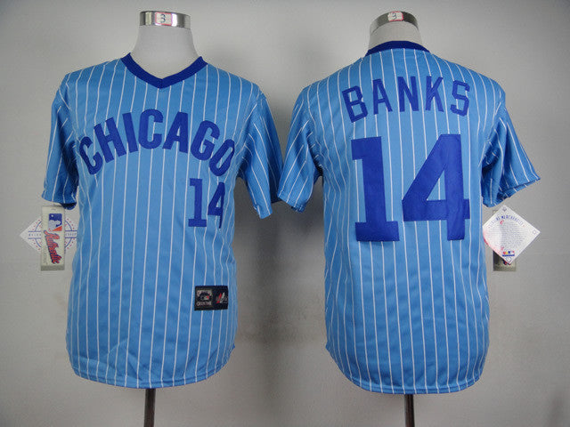 Banks Chicago Cubs blue Throwback jersey