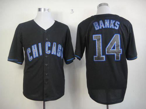 Ernie Banks Chicago Cubs black Fashion jersey