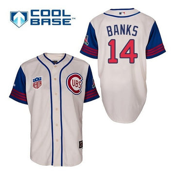 Ernie Banks Chicago Cubs cream jersey