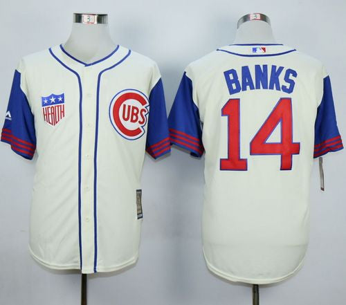 Ernie Banks Chicago Cubs cream jersey