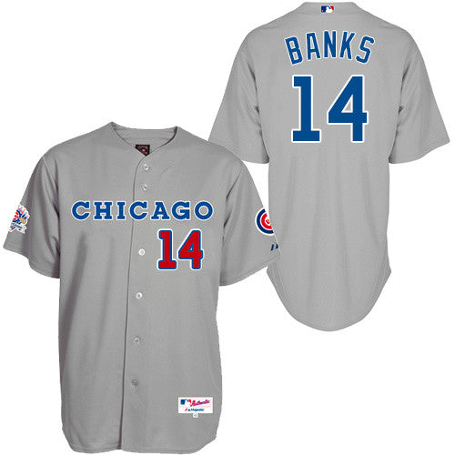 Ernie Banks Chicago Cubs grey Throwback jersey