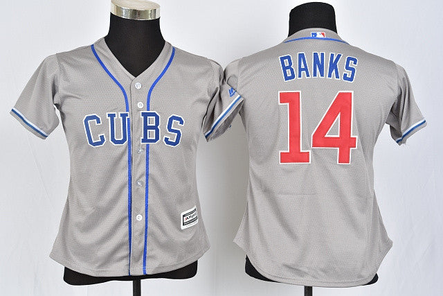 Ernie Banks Chicago Cubs grey jersey