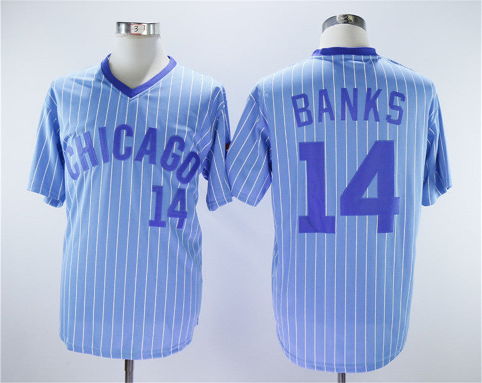 Ernie Banks Chicago Cubs blue jersey