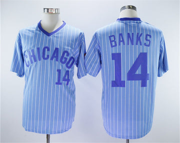 Ernie Banks Chicago Cubs blue jersey