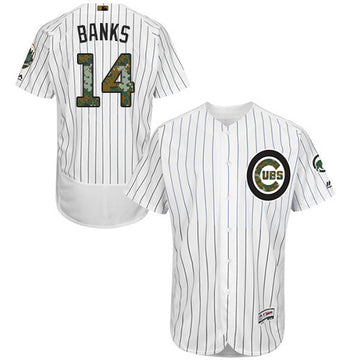 Ernie Banks Chicago Cubs white jersey