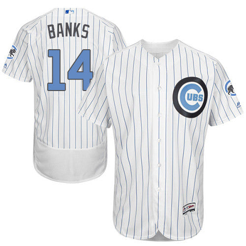 Ernie Banks Chicago Cubs white jersey