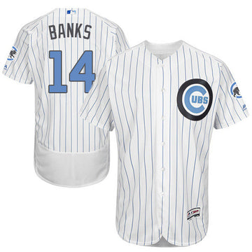 Ernie Banks Chicago Cubs white jersey