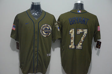 Kris Bryant Chicago Cubs olive jersey
